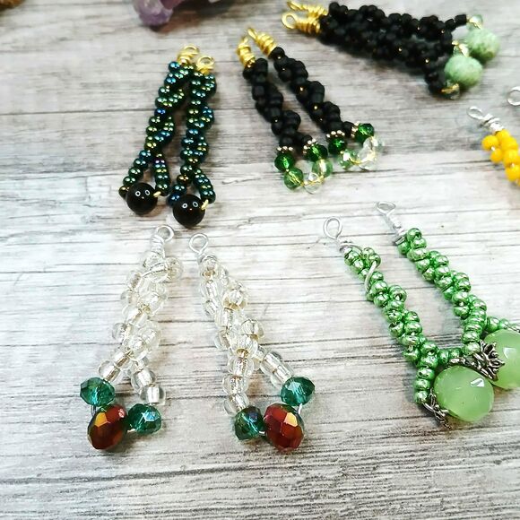 12 Piece Beaded Charm Dangles, Jewelry Making Supplies, 2" - Picture 5 of 6